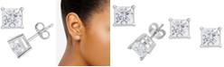 Macy's Diamond Princess Stud Earrings (1-1/2 ct. t.w.) in 14k White Gold